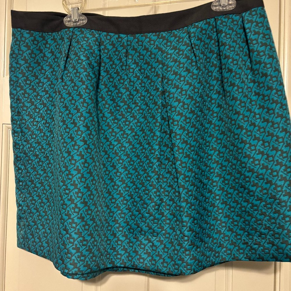 MOSSIMO LADIES SIZE L SKIRT PLEATS DEEP TEAL & BLACK MINI SKIRT